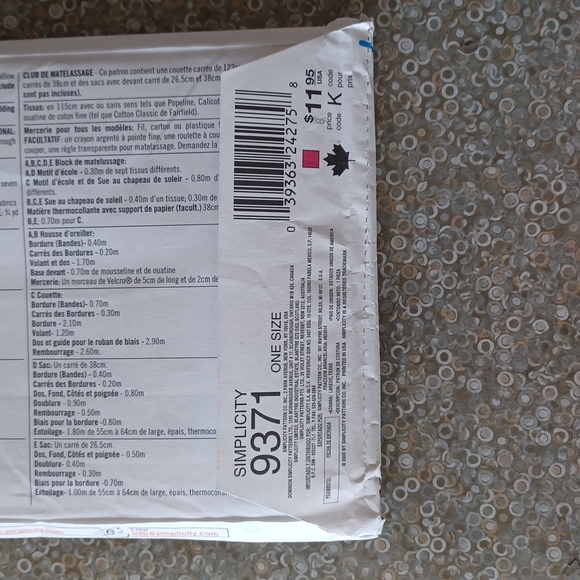 SALE 3/$25 Simplicity Quilting Sewing Pattern NEW - Picture 7 of 7